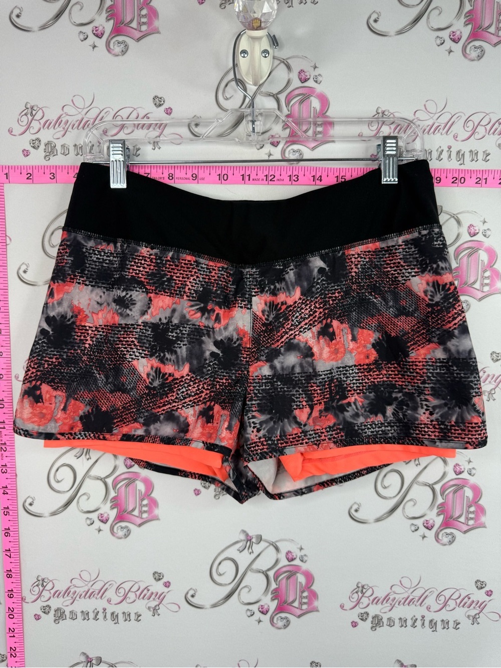 MPG shorts dual neon tie dye Black & Coral Tie-Dye Athletic Shorts